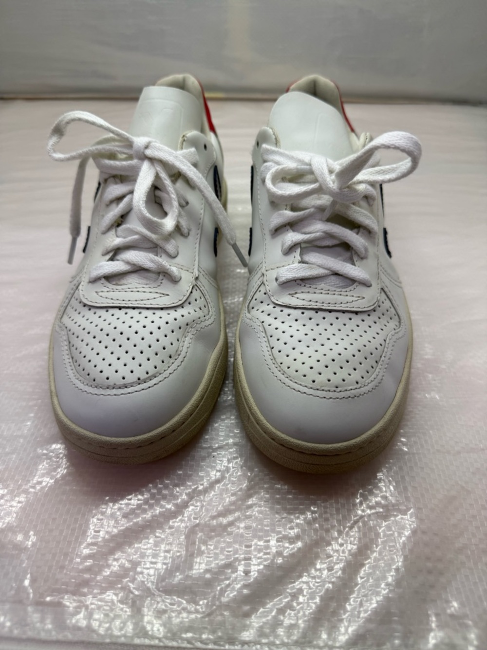 Veja Women's White Sneakers with Light Gray Suede Trim